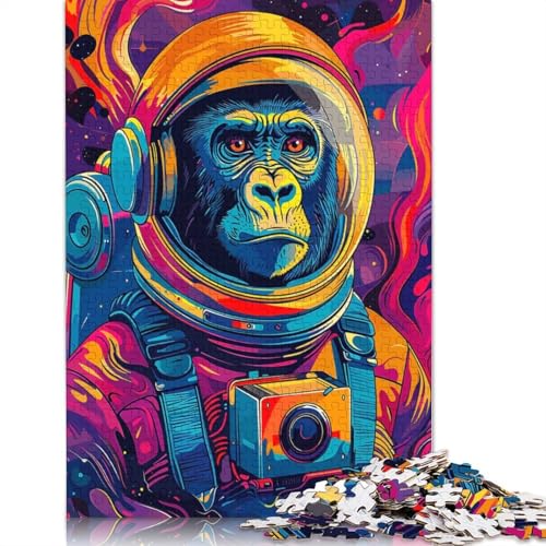1000 Teile Astronaut Gorilla Weltraum für Erwachsene Schwierige Puzzles für Erwachsene Familienspaß Puzzles 1000 Teile (75 x 50 cm) von QBIREX