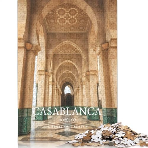 1000 Teile Casablanca Puzzle für Erwachsene, Schwierigkeitsgrad Puzzles, Lernspielzeug, Spiele, Familiendekoration (75 x 50 cm) von QBIREX