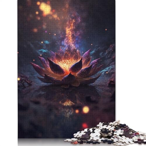 1000 Teile Cosmic Bloom Black Lotus Puzzle Schwierigkeitsgrad Puzzle Lernspiele Spielzeug (38x26cm) von QBIREX
