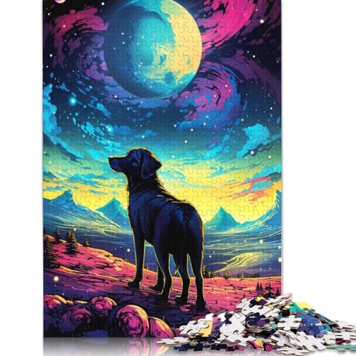 1000 Teile Cosmic Canine Serenity Puzzle für Erwachsene, Schwierigkeitsgrad Puzzles, Lernspielzeug, Spiele, Familiendekoration (38 x 26 cm) von QBIREX