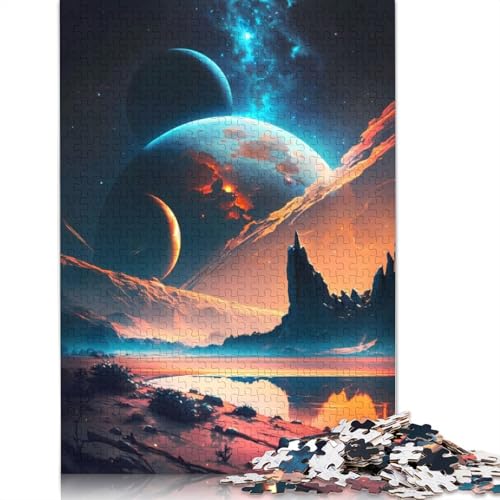 1000 Teile Galactic Shore Landschaftspuzzle, Schwierigkeitsgrad Erwachsene, Entspannungsspiele, Spielzeug, (75 x 50 cm) von QBIREX