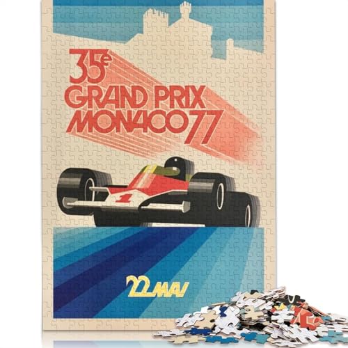 1000 Teile Grand Prix Monaco 22. Mai 1977 Puzzle für Erwachsene, Puzzle, Puzzles für Erwachsene, Lernspiele, DIY-Spielzeug, 1000 Teile (75 x 50 cm) von QBIREX