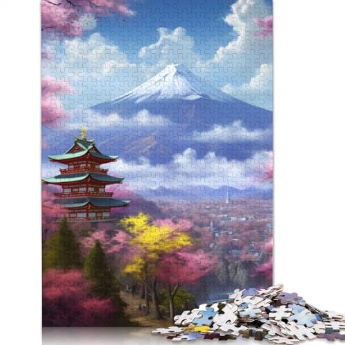 1000 Teile Majestätisches Fuji-Gemälde-Puzzle, Schwierigkeitsgrad für Erwachsene, entspannendes Spiel, Spielzeug, (75 x 50 cm) von QBIREX