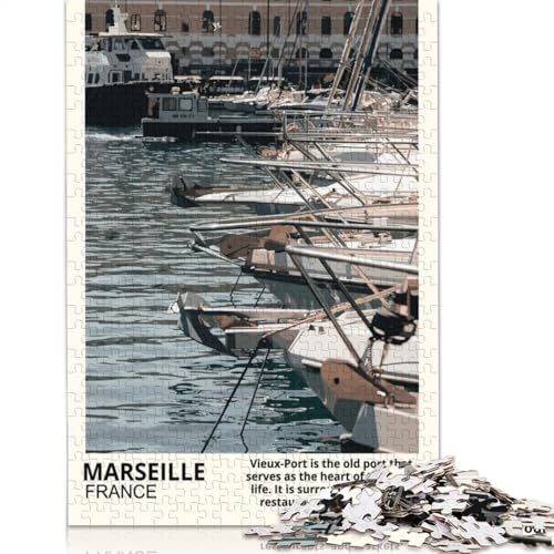 1000 Teile Marseille Frankreich Puzzle Schwierigkeitsgrad Puzzle Lernspiel Spielzeug (75x50cm) von QBIREX