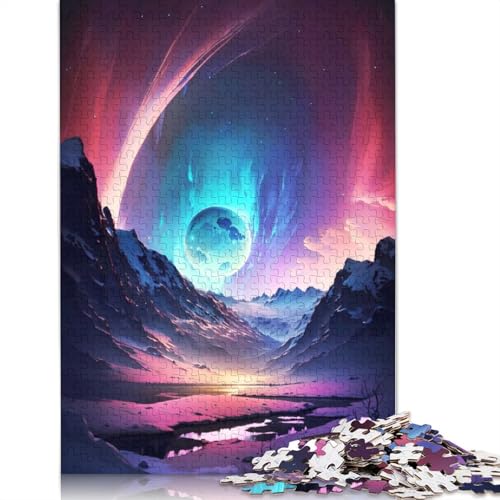 1000 Teile Planet Mountain Trek Puzzle, Schwierigkeitspuzzle, Lernspiel, Spielzeug, Familiendekoration (75 x 50 cm) von QBIREX