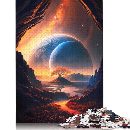 1000 Teile Puzzle „Gott, Baum, Planet, Kosmos“, Schwierigkeitsgrad, Lernspiele, Spielzeug, (38 x 26 cm) von QBIREX