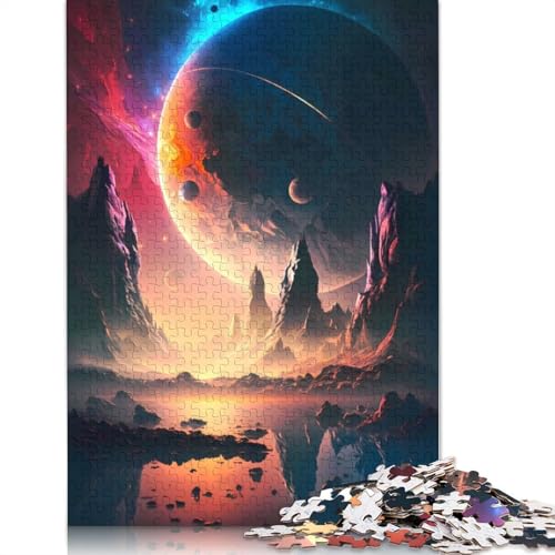 1000 Teile Puzzle „Himmlische Landschaft im Morgengrauen“, Schwierigkeitsgrad: Puzzle, Lernspiel, Spielzeug, (75 x 50 cm) von QBIREX