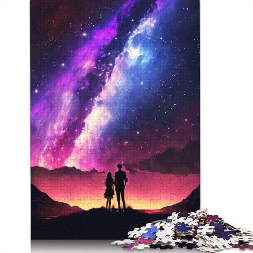 1000 Teile Puzzle mit Galaxie-Paar, Schwierigkeitsgrad: Puzzle, Lernspiele, Spielzeug, (38 x 26 cm) von QBIREX