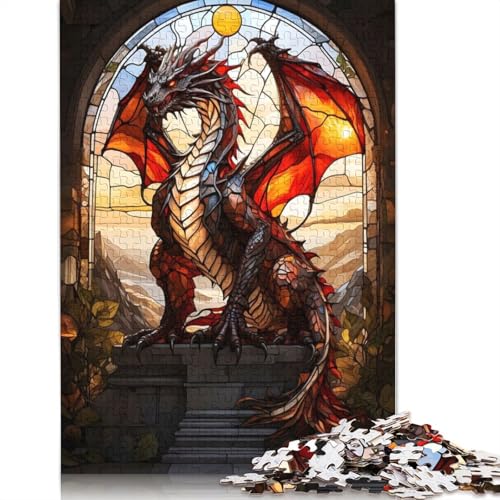 1000 Teile Puzzle mit leuchtendem Drachenfleck, Schwierigkeitsgrad für Erwachsene, Lernspielzeug, Spiele, (38 x 26 cm) von QBIREX