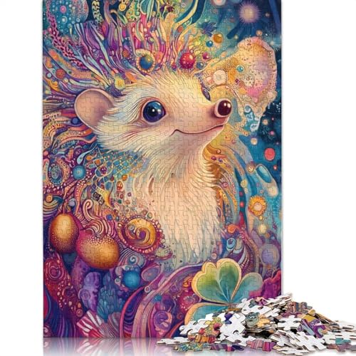 1000 Teile Skurriler Igel in Traumlandschaft, Fantasy-Papierpuzzles, Papierpuzzles für Erwachsene und Jugendliche ab 12 Jahren, 1000 Teile (75 x 50 cm) von QBIREX
