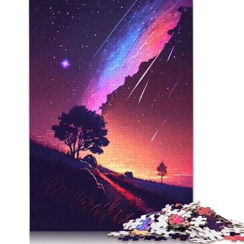 1000 Teile Sonnenuntergang-Kometenspur-Puzzle, Schwierigkeitsgrad für Erwachsene, entspannendes Spiel, Spielzeug, (75 x 50 cm) von QBIREX