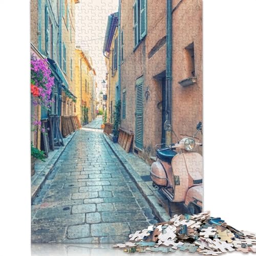 1000 Teile St. Tropez Straßenposter-Puzzle, Schwierigkeitsgrad Puzzles für Erwachsene, Lernspiele, Spielzeug, Familiendekoration (75 x 50 cm) von QBIREX