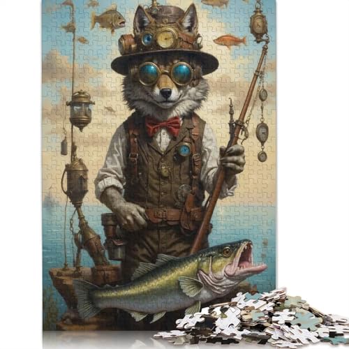 1000 Teile Steampunk-Wolfsangeln für Erwachsene, schwieriges Puzzle aus Papier für Erwachsene, 1000 Teile (75 x 50 cm) von QBIREX