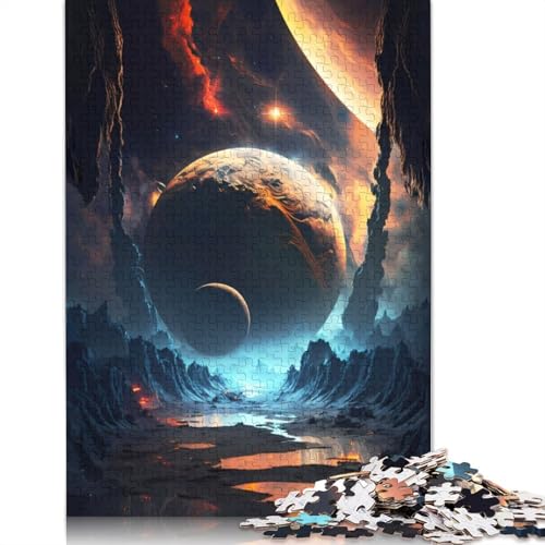 1000 Teile Tal der Planetenpuzzle, Schwierigkeitspuzzle, Lernspiel, Spielzeug, Familiendekoration (75 x 50 cm) von QBIREX