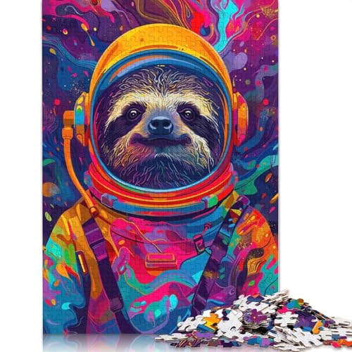 1000-teiliges Astronauten-Weltraum-Faultier-Puzzle für Erwachsene, Puzzle, Erwachsenen-Puzzle, Heimdekoration, Puzzle-Spielzeug, 1000 Stück (38 x 26 cm) von QBIREX