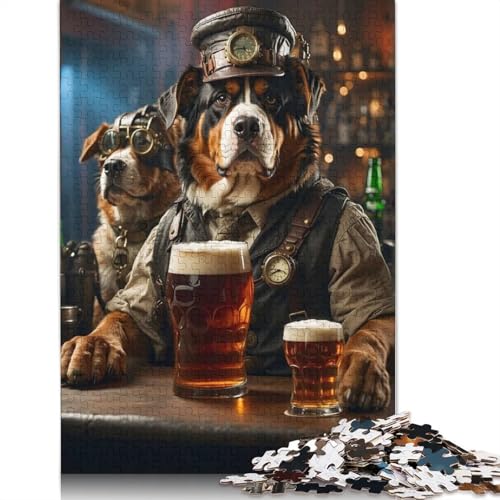 1000-teiliges Berner Sennenbierhund-Puzzle für Erwachsene, Puzzle, Lernspiel, Herausforderungsspielzeug, 1000 Stück (75 x 50 cm) von QBIREX