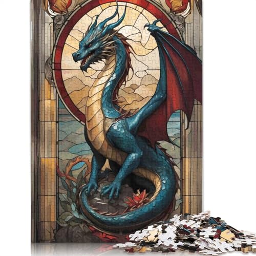 1000-teiliges Drachenmythen-Tier-Puzzle für Erwachsene, Puzzle für Erwachsene und Jugendliche ab 12 Jahren, 1000 Teile (75 x 50 cm) < von QBIREX