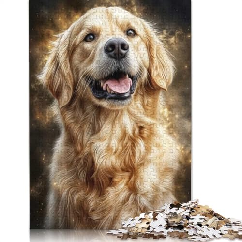 1000-teiliges Golden Retriever-Porträt-Puzzle für Erwachsene, Papierpuzzles für Geschenke, einzigartige Heimdekoration und Geschenke, 1000 Stück (75 x 50 cm) von QBIREX