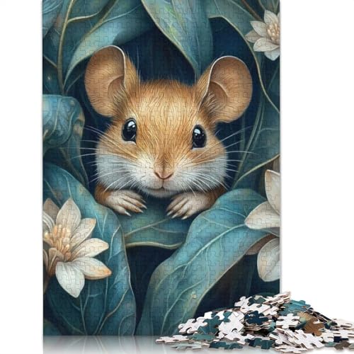 1000-teiliges Maus-im-Laub-Puzzle für Erwachsene, Papierpuzzles, Puzzles für Erwachsene, Lernspiel, Herausforderungsspielzeug, 1000 Stück (38 x 26 cm) von QBIREX