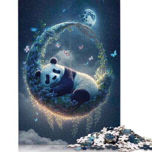 1000-teiliges Panda-Nickerchen-Puzzle für Erwachsene und Teenager, Papierpuzzle, 1000 Teile (38 x 26 cm) von QBIREX