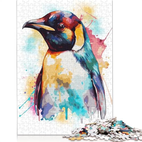 1000-teiliges Puzzle, abstraktes Pinguin-Gemälde, Puzzle für Papppuzzle, Lernspielzeug, 1000 Stück (75 x 50 cm) von QBIREX