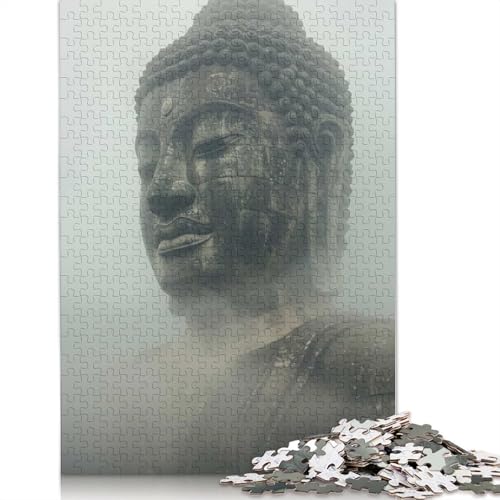 1000-teiliges Puzzle „Buddha im Nebel“ für Erwachsene und Teenager, 1000 Teile (38 x 26 cm) von QBIREX