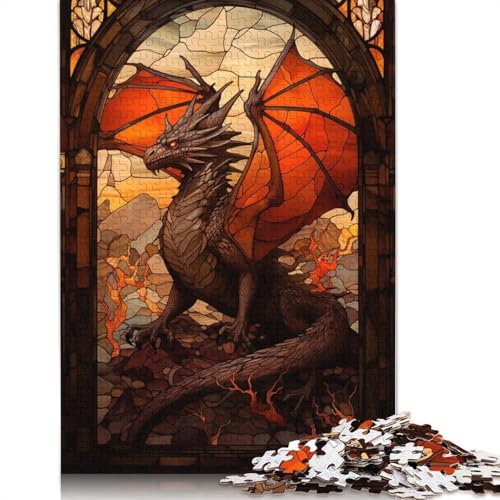 1000-teiliges Puzzle „Drache im Glas“ für Erwachsene, Puzzles, Lernspielzeug, 1000 Stück (75 x 50 cm) von QBIREX