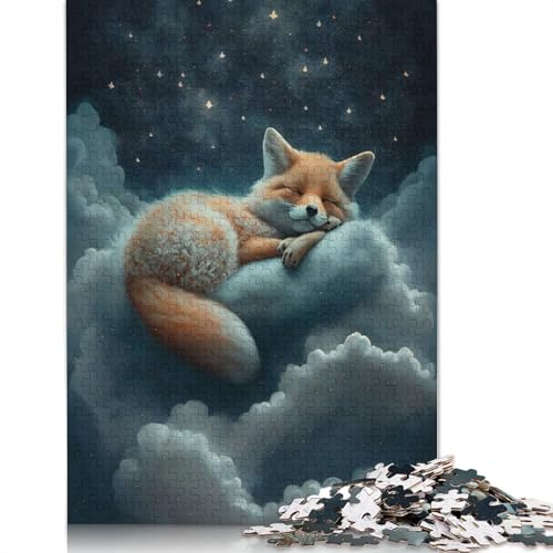 1000-teiliges Puzzle „Roter Fuchs träumt“ für Erwachsene und Teenager, Papierpuzzle, 1000 Teile (75 x 50 cm) von QBIREX
