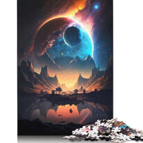 1000-teiliges Puzzle für Erwachsene, Standard-Puzzle, Galaktische Oase, Landschaftspuzzle, Familiendekoration, Lernspielzeug (38 x 26 cm) von QBIREX