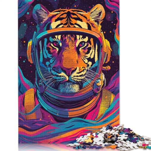 1000-teiliges Puzzle mit Astronauten-Tiger-Weltraummotiv für Erwachsene, Puzzle für Erwachsene, ab 14 Jahren, 1000 Teile (75 x 50 cm) von QBIREX