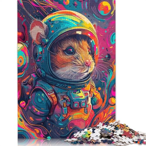 1000-teiliges Puzzle mit Astronauten-Weltraumhamster, für Erwachsene und Teenager, 1000 Teile (75 x 50 cm) von QBIREX