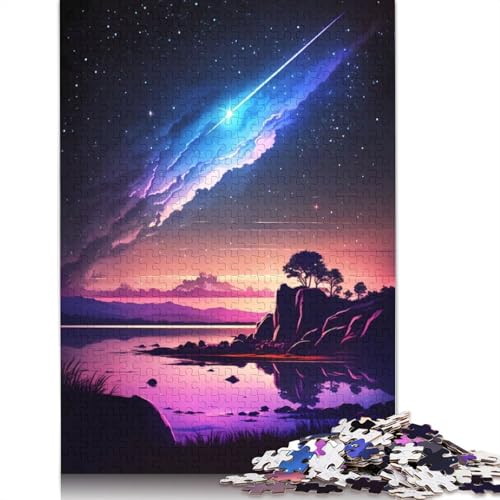 1000-teiliges Puzzle mit Galaxie-Nachthimmellandschaft, Spaß für die ganze Familie, herausforderndes Spiel, Spiele zum Stressabbau und einzigartige Geschenke (75 x 50 cm) von QBIREX