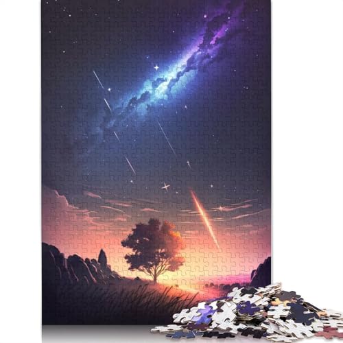 1000-teiliges Puzzle mit Meteorschauern und Landschaften, Schwierigkeitsgrad für Erwachsene, Lernspielzeug, Spiele, Familiendekoration (75 x 50 cm) von QBIREX