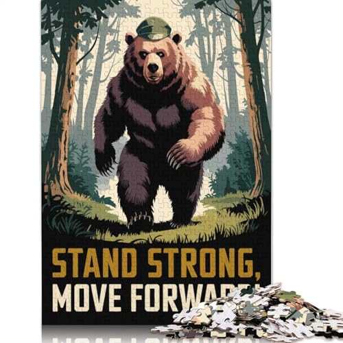 1000-teiliges Puzzle mit Waldläufer-Bär für Erwachsene, Puzzles für Erwachsene, Puzzles, einzigartige Heimdekoration und Geschenke, 1000 Teile (75 x 50 cm) von QBIREX