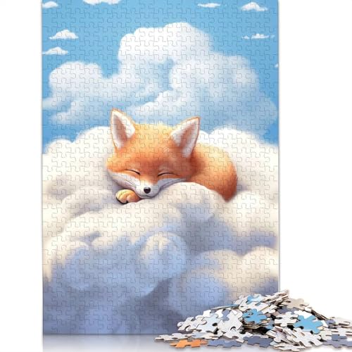 1000-teiliges Puzzle mit schlafendem Baby und Rotfuchs, für Erwachsene, Puzzle, Erwachsenen-Puzzle, Heimdekoration, Puzzle-Spielzeug, 1000 Stück (75 x 50 cm) von QBIREX