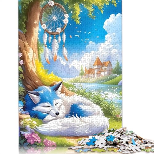 1000-teiliges Puzzle mit schlafendem Fuchs und Traumfänger, Puzzle für Erwachsene, ab 14 Jahren, 1000 Teile (75 x 50 cm) von QBIREX
