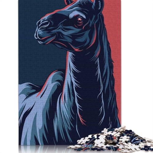 1000-teiliges Puzzle mit stilisiertem Kamelporträt für Erwachsene, Papierpuzzle, Lernspiel für Erwachsene Teenager, 1000 Teile (75 x 50 cm) von QBIREX
