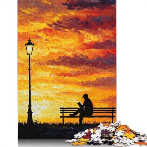 1000-teiliges Puzzle zum Thema „Abendlektüre“ für Erwachsene, Puzzles für Erwachsene, Puzzles, einzigartige Heimdekoration und Geschenke, 1000 Teile (38 x 26 cm) von QBIREX