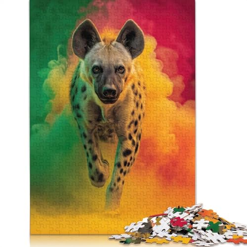 1000-teiliges Rasta-Hyänen-Puzzle für Erwachsene und Teenager, Lernspiele für Zuhause, DIY-Spielzeug, 1000 Stück (38 x 26 cm) von QBIREX