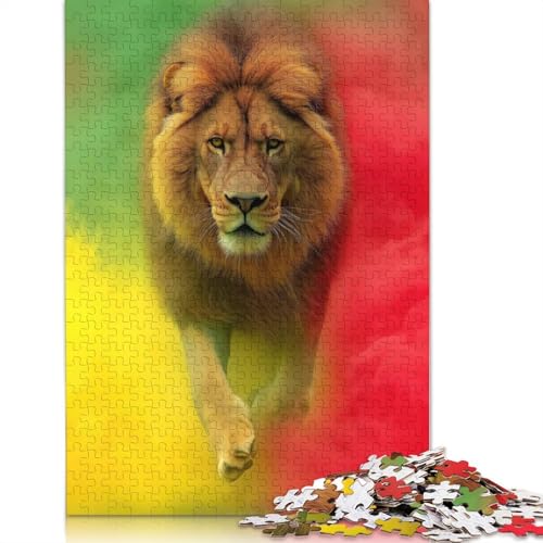 1000-teiliges Rasta-Löwen-Puzzle für Erwachsene und Teenager, Lernspiele für Zuhause, DIY-Spielzeug, 1000 Stück (75 x 50 cm) von QBIREX