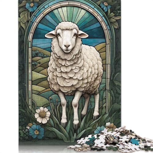 1000-teiliges Schaf-Tierpuzzle für Erwachsene, Papierpuzzles, Puzzles für Erwachsene, Lernspiel, Herausforderungsspielzeug, 1000 Stück (75 x 50 cm) von QBIREX