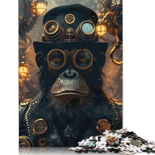 1000-teiliges Steampunk-Puzzle mit Tieraffen, für Erwachsene und Teenager, Lernspiele für Zuhause, DIY-Spielzeug, 1000 Stück (75 x 50 cm) von QBIREX