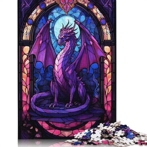 1000-teiliges lila Drakonar-Drache-Puzzle für Erwachsene, Papierpuzzle, Lernspiel für Erwachsene Teenager, 1000 Teile (75 x 50 cm) von QBIREX