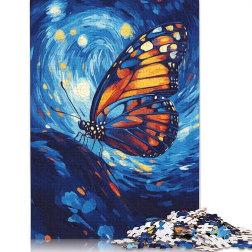1500 Teile Schmetterling in der Sternennacht für Erwachsene, schwierige Holzpuzzles, Puzzles für Erwachsene, Lernspiel, Herausforderungsspielzeug, 1500 Teile (85 x 57 cm) von QBIREX