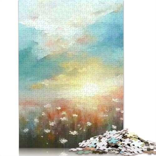 1500-teiliges Blumenfeld-Puzzle, Holzpuzzle für Erwachsene und Jugendliche, Lernspielzeug, 1500 Teile (85 x 57 cm) von QBIREX