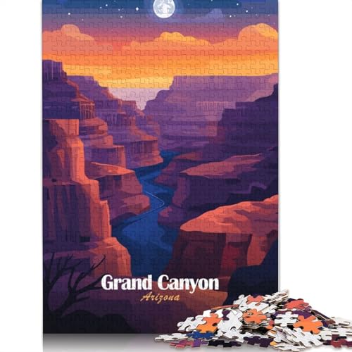 1500-teiliges Grand Canyon-Nacht-Puzzle, Holzpuzzle für Erwachsene und Jugendliche, Lernspielzeug, 1500 Teile (85 x 57 cm) von QBIREX