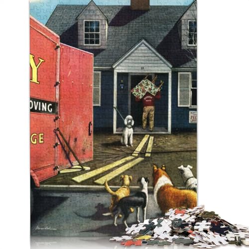 1500-teiliges Umzugspuzzle für Erwachsene, schwierige Holzpuzzles, Puzzles für Erwachsene, Lernspiel, Herausforderungsspielzeug, 1500 Teile (85 x 57 cm) von QBIREX