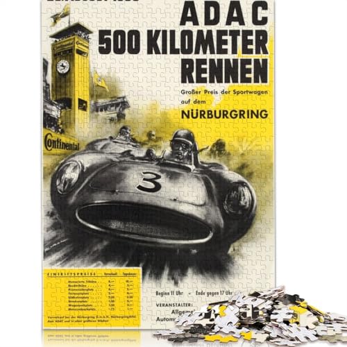 520-teiliges ADAC 520-Kilometer-Rennen für Erwachsene, schwierige Holzpuzzles, Puzzles für Erwachsene, Lernspiel, Herausforderungsspielzeug, 1000 Teile (75 x 50 cm) von QBIREX