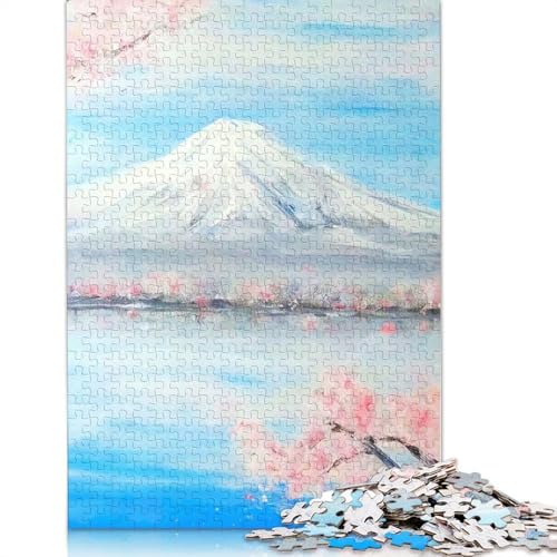 520-teiliges Fuji-Blüten-Puzzle für Erwachsene und Teenager, Holzpuzzles für Erwachsene, Lernspiel, Herausforderungsspielzeug, 520 Stück (52 x 38 cm) von QBIREX