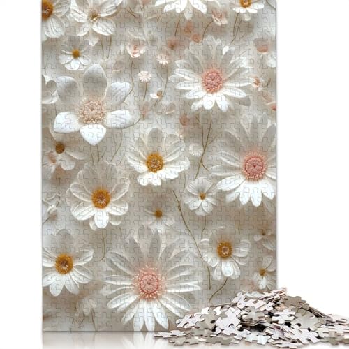 520-teiliges Puzzle mit Gänseblümchen-Design für Erwachsene, nachhaltiges Holzpuzzle | Spiele (52 x 38 cm) von QBIREX